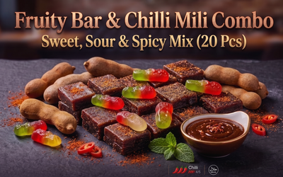 Fruity Bar & Chilli Mili Combo 20 Pcs – Sweet Sour Spicy Snack Pakistan