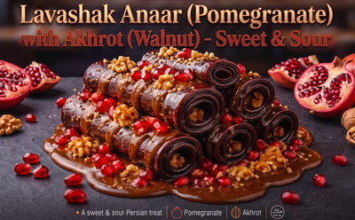 Lavashak Anaar (Pomegranate) Walnut Rolls– Authentic Persian Sour Sweet