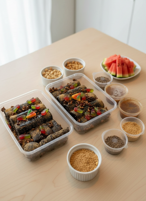 Grand Chatpata Celebration Box with two lavashak trays and assorted masala and churan cups