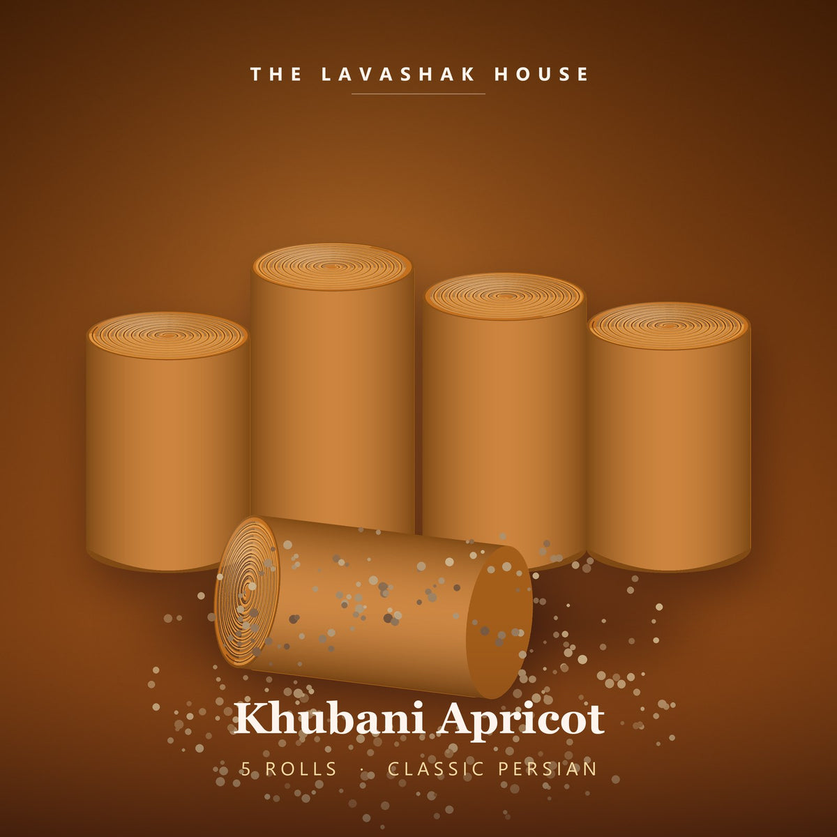Five apricot khubani lavashak rolls from The Lavashak House